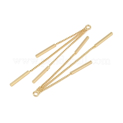 真鍮製ビッグサイズペンダントトップ  タッセルチャーム  18KGP本金メッキ  52x2x1mm  穴：1.6mm&nbsp;KK-H536-01A-G