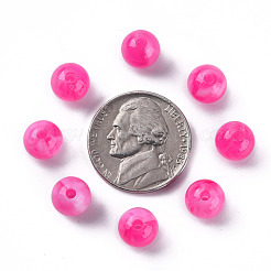 アクリルビーズ  天然石風  ラウンド  濃いピンク  8mm  穴：1.8mm  約2000個/500g&nbsp;MACR-S375-001B-07