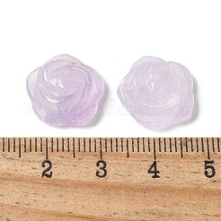天然アメジストの彫刻カボション  花  14~14.5x14.5~15x6~6.5mm&nbsp;G-C185-01B-02