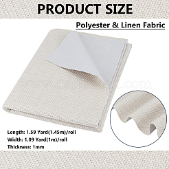 ポリエステルとリネンの生地  DIYクラフト用品  ホワイトスモーク  1450x1000x1mm&nbsp;DIY-WH0750-189C