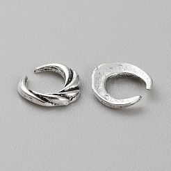 合金カボション  ネイルアートアクセサリー装飾  ダブルホーン/三日月  アンティークシルバー  8x8x1mm&nbsp;MRMJ-WH0008-39AS