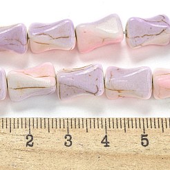 ベーキングペイント合成ターコイズビーズ連売り  エナメル  骨の形状  ラベンダーブラッシュ  12.5x8x8~8.5mm  穴：1.4mm  約30個/連  14.84~15.04''（37.7~38.2センチメートル）&nbsp;G-H060-06C