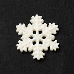 クリスマステーマの樹脂カボション  スノーフレーク  ホワイト  18.5x16x3.5mm&nbsp;RESI-C023-01Q
