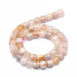 天然石桜色アゲート瑪瑙ビーズ連売り  コラム  8x8mm  穴：1mm  約48個/連  15.35インチ（39cm）&nbsp;G-F715-029