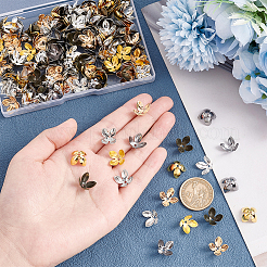 240 個 6 色のアイロンビーズキャップ  4花びら  花  ミックスカラー  14.5~15x7.5~8mm  穴：1.6mm  40個/カラー&nbsp;IFIN-AR0001-28