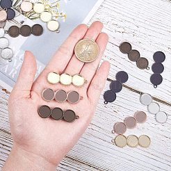DIYピアス作り  合金のペンダントカボションセッティングで  クリアガラスカボション  真鍮のピアスフック  ミックスカラー  16.5x8.5x1.6cm&nbsp;DIY-PH0025-90