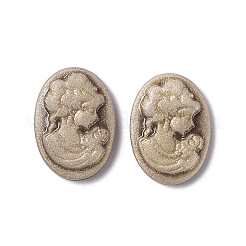 カメオ不透明樹脂カボション  女性との楕円形  ミックスカラー  17.5~18x13x3.5mm&nbsp;X-RESI-C016-01A