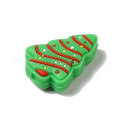 クリスマステーマのシリコンフォーカルビーズ  クリスマスツリー  30x21x9mm  穴：3.5mm&nbsp;SIL-G011-09B