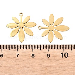 ステンレスペンダント201個  葉のチャーム  ゴールドカラー  21x20x1mm  穴：1.4mm&nbsp;STAS-B135-07G