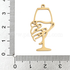 304ステンレスペンダント  ワイングラスを持つ手  中空  ゴールドカラー  33x16.5x1.5mm  穴：1.5mm&nbsp;STAS-G355-03G
