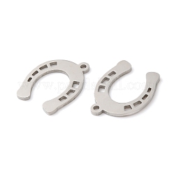 変色しない201ステンレススチールペンダント  馬蹄チャーム  ステンレス鋼色  17.5x14x1mm  穴：1.2mm&nbsp;STAS-A084-10P
