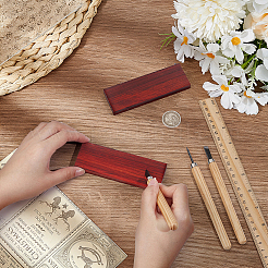 ナイフのハンドルを作るための未完成の長方形の木製ブロック  サドルブラウン  120x40x11mm&nbsp;WOOD-WH0064-75B