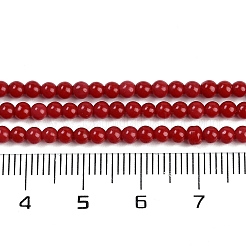 合成サンゴビーズ連売り  ラウンド  ファイヤーブリック  3mm  穴：0.8mm  約148個/連  16.46''（41.8センチメートル）&nbsp;X-CORA-M003-01