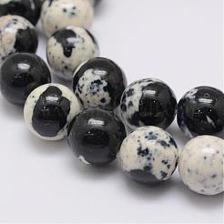 天然石オーシャンホワイトジェイドビーズ連売り  染め  ラウンド  ブラック  4mm  穴：1mm  約95~96個/連  15.75インチ（40cm）&nbsp;G-E346-4mm-08