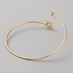 アイアンオープンカフバングル  ゴールドカラー  太陽  内径：3-1/2インチ（8.9cm）&nbsp;BJEW-WH0024-01C-G