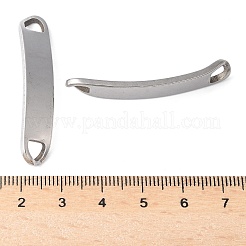 304ステンレス鋼バーリンク/コネクター  カーブ長方形のリンク  空白タグのスタンプ  ステンレス鋼色  42x8x2mm  穴：5x4mm&nbsp;STAS-H363-19B-P