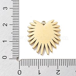 304ステンレスペンダント  リーフチャーム  18KGP本金メッキ  20.5x18x1.5mm  穴：1.5mm&nbsp;STAS-A108-02B-G-1