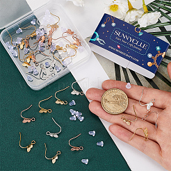 真鍮製バタフライピアスフック 40色4個  プラスチック製のピアスキャッチで  ミックスカラー  15.5mm  穴：2mm  ピン：0.5mm  10個/カラー&nbsp;KK-SC0005-54