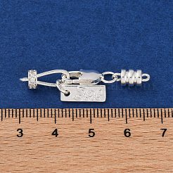 真鍮製マイクロパヴェクリアキュービックジルコニアロブスタークロークラスプ  銀  33.5mm&nbsp;KK-C076-07S