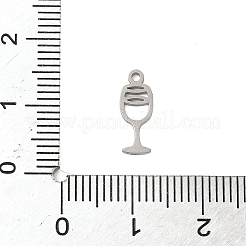 304ステンレススチールチャーム  ワイングラス  ステンレス鋼色  11.5x5x1mm  穴：1.2mm&nbsp;STAS-G355-05A-P