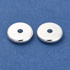 真鍮製スペーサービーズ  フラットラウンド  銀  12x2mm  穴：1.9mm&nbsp;KK-B121-02B-S