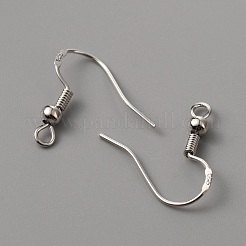 真鍮のピアスフック  垂直ループ付き  プラチナ  18.5x16.5mm  穴：2mm  ピン：0.5mm&nbsp;KK-WH0044-58