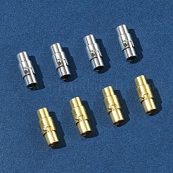 8セット2色の真鍮ロックチューブマグネット留め具  コラム  ミックスカラー  15x6mm  穴：4mm  4個/セット&nbsp;KK-FS0001-61