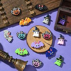 ハロウィーンテーマシリコンフォーカルビーズ15スタイル15個  ミックスカラー  21.5~30.5x20~36.5mm  1個/スタイル&nbsp;SIL-CJ0002-05
