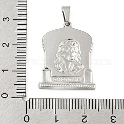 変色しない304ステンレススチールペンダント  宗教的なテーマのチャーム  イエスとアーチ  ステンレス鋼色  25x20x2mm  穴：5x3mm&nbsp;STAS-B071-02D-04P