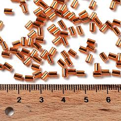 ベーキングペイントガラスラウンドラッパビーズ  銀並ぶ  チューブ  チョコレート  3.5~3.8x2~2.5mm  穴：1.2mm&nbsp;SEED-Z002-A-E09