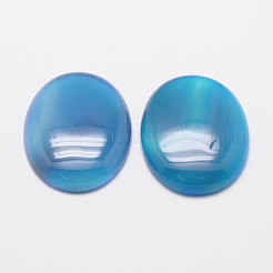 染め楕円形の天然な青瑪瑙のカボション  18x13x6mm&nbsp;G-K020-18x13mm-08
