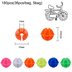 プラスチックビーズ  自転車スポークワイヤーアクセサリー用  ミックスカラー  15x13mm  穴：4mm&nbsp;MACR-CJ0001-34