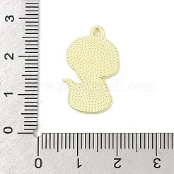 合金エナメルチャーム  ゴールドカラー  中国の十二支のチャーム  ヘビ  23x14x1.5mm  穴：1.2mm&nbsp;ENAM-D301-01G-06