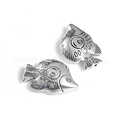 CCBプラスチックビーズ  魚  アンティークシルバー  26x38x10mm  穴：1.6mm&nbsp;CCB-L011-069AS