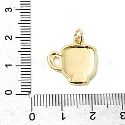 真鍮チャーム  ハート模様のチャーム付きカップ  エナメル  丸カン付き  ゴールドカラー  17x17x2mm  穴：3.2mm&nbsp;LS-KK-D105-07B-G