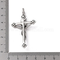 合金のチベット風チャーム  カドミウムフリー＆鉛フリー  イエスと交差  アンティークシルバー  54.5x29.5x7mm  穴：4mm&nbsp;FIND-B040-03AS