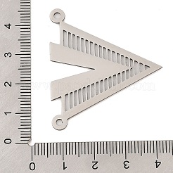ステンレスペンダント201個  レーザー切断  V字型チャーム付き三角形  ステンレス鋼色  36.5x41.5x1mm  穴：2mm&nbsp;STAS-Z109-14P