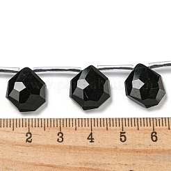 天然石オブシディアンビーズ連売り  トップ掘削  ティアドロップ  多面カット  15x13x5mm  穴：0.8mm  約24個/連  15.35''~16.14''（39~41センチメートル）&nbsp;G-P544-C02-01
