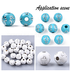 500個2色メッキアクリルビーズ  シルバーライン入り  クロスの丸  ミックスカラー  8mm  穴：2mm  250個/カラー&nbsp;PACR-SP0001-08