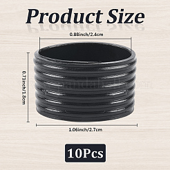 ピックルボールパドル用シリコンリング10個  テニスラケットのハンドル  ブラック  27x18mm  内径：24mm&nbsp;FIND-CN0002-45B