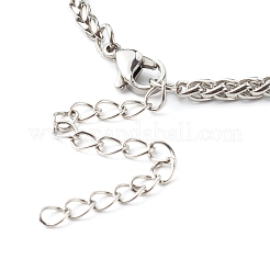 変色しにくい304ステンレススチール製ウィートチェーンブレスレット  ステンレス鋼色  7-1/2インチ（19cm）&nbsp;BJEW-JB06520