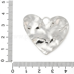 304ステンレスペンダント  ハートチャーム  ステンレス鋼色  34x36x2.5mm  穴：6x5.5mm&nbsp;STAS-L080-020P