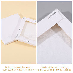 正方形の木の絵のリネンパネル  空白の製図板  油絵具・アクリル絵具用  ホワイト  100x100x9mm&nbsp;DIY-WH0622-483A