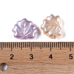 メッキアクリルビーズ  葉  ミックスカラー  11x14x5mm  穴：1.8mm  625個/ 500g&nbsp;OACR-S135-11