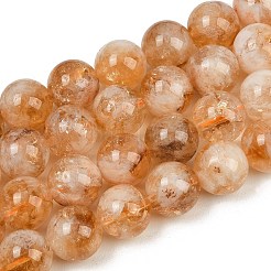加熱された天然シトリンビーズ連売り  スムーズなラウンド  12~12.5mm  穴：1mm  約32個/連  14.96''（38センチメートル）&nbsp;G-L657-B01-12mm
