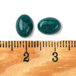 天然石ホワイトジェイドカボション  オーバル  染め  ティール  8~8.5x6~6.5x2.5~3.5mm&nbsp;X-G-A094-01B-20