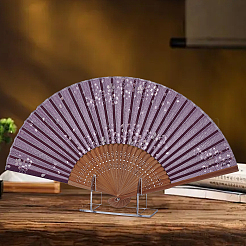アクリル製中国扇子ディスプレイスタンド  透明  12x4x5.85cm&nbsp;ODIS-WH0007-76A