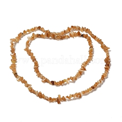 天然石レッドアベンチュリンビーズ連売り  チップ  1~5x3~16x3~5mm  穴：0.8~0.9mm  29.92~32.68''（76~83センチメートル）&nbsp;G-E607-A04