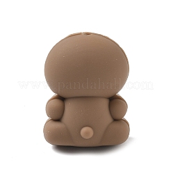 シリコンビーズ  焦点ビーズ  ブラウン  ナマケモノ  30x22.5x17mm  穴：2mm&nbsp;SIL-I019-02B