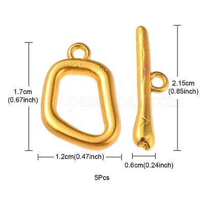 合金マンテル  不規則な楕円形  マットゴールドカラー  リング：17x12x2.5mm  バー：6x21.5x2mm  穴：1.4mm&nbsp;PALLOY-YW0002-22MG-1